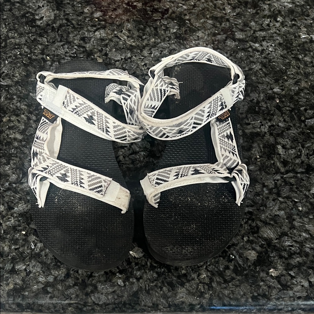 Teva Black and White Patterned Sandals